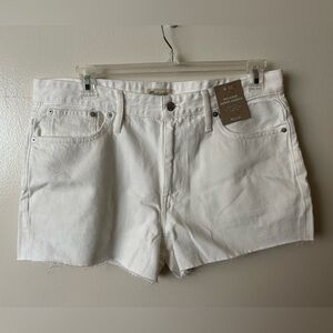 Madewell Relaxed Mid Rise Denim Shorts White Size 31 NWT
